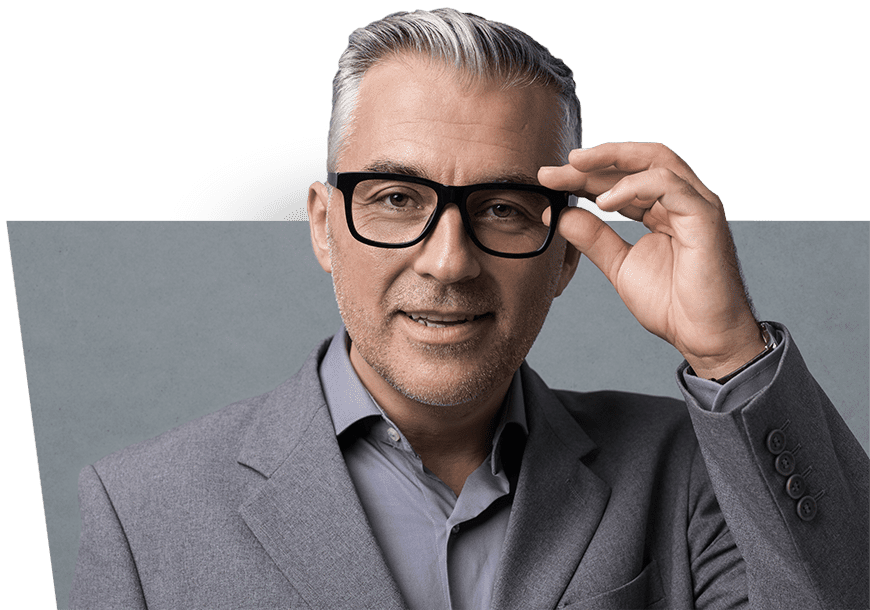 Older well dressed man with glasses